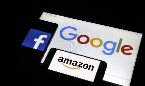 Facebook, Google, Amazon logos