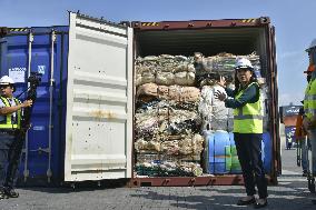 Plastic waste brought illegally into Malaysia