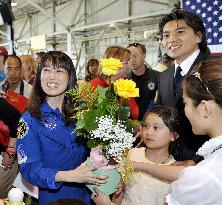 Japanese astronaut Yamazaki at welcome ceremony