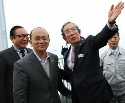 Myanmar president inspects power plants in Kanagawa