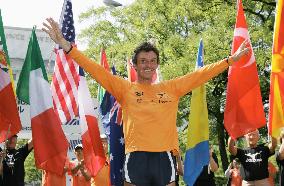 Frenchman runs across five full continents