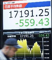 Tokyo stocks slump following crude oil futures drop