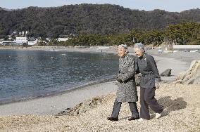Imperial couple vacationing at Hayama Imperial Villa