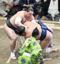 Sumo: Lone yokozuna Harumafuji starts autumn tourney with victory