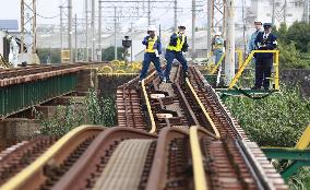 Typhoon Lan damages tracks in Japan