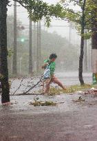 Strong typhoon approaches southern Japan