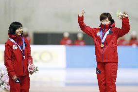 Kodaira top, Takagi 2nd in women's 1,000 meters speed skating