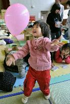 Children in evacuation center