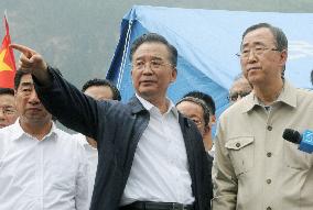U.N. chief visits quake-stricken Sichuan