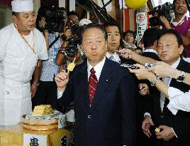 Ozawa at Tsukiji market in Tokyo