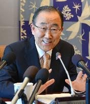 U.N. chief meets with Japanese media
