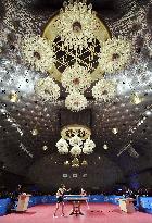 Table tennis championships held at Tokyo hotel banquet room