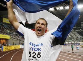 Estonia's Gerd Kanter wins men's discus at world athletics