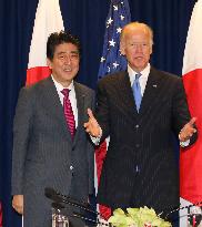 Abe, Biden agree to maintain communication over Japan-Russia talks