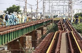 Typhoon Lan damages tracks in Japan