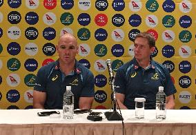 Rugby: Press conference for Japan-Australia match