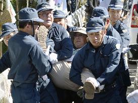 Construction of U.S. helipads resumes in Okinawa amid protests