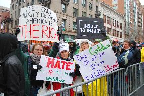 Anti-Trump protestors gather in Washington