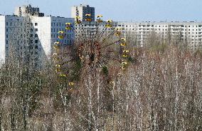 Deserted town near Chernobyl plant