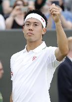 Japan's Nishikori advances to 4th round at Wimbledon