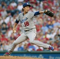 Baseball: Maeda gets 12th win as Dodgers rout Phillies