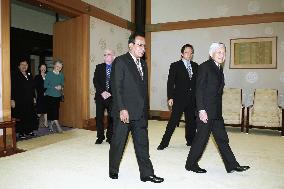 Emperor, empress meet Marshall Islands President Tomeing, wife