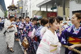 Scene from Gion Festival in Kyoto