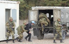 Media shown Japanese troop training for new U.N. peacekeeping missions