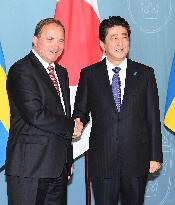 Swedish PM Lofven, Japanese PM Abe hold talks in Stockholm