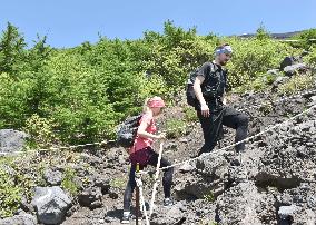 Climbing season begins on Mt. Fuji trails in Shizuoka