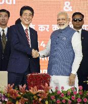 Japanese PM Abe attends ceremony for high-speed railway in India