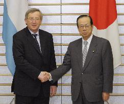 Fukuda meets with Luxembourg PM Juncker