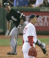 Okajima greeted with solo homer