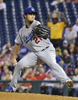 Baseball: Darvish in Dodgers-Phillies game