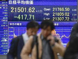 Tokyo stock market decline