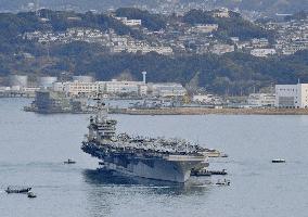U.S. warship Nimitz visits Sasebo