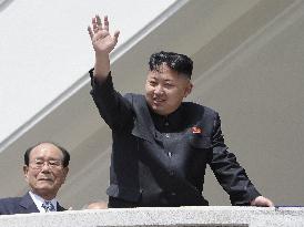 Kim Jong Un at military parade