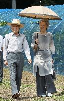 Japan imperial couple visit silkworm farm
