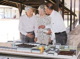 Emperor, empress visit former silk mill in central Japan