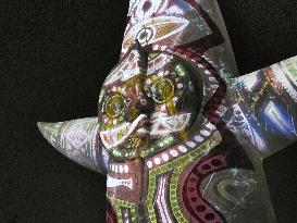 Projection-mapping onto the Tower of the Sun