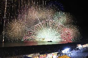 Fireworks at World Heritage site in central Japan