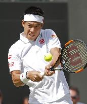 Nishikori competes in Wimbledon 3rd round