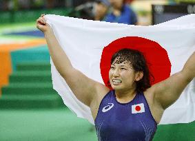 Olympics: Celebration for Dosho in women's wrestling