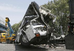 Highway accident involving bus bound for Tokyo Disneyland