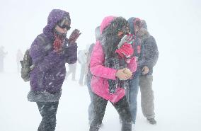 Alpine route opens for season, with 19-meter snow walls
