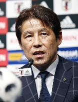 Football: Japan new head coach Nishino meets press