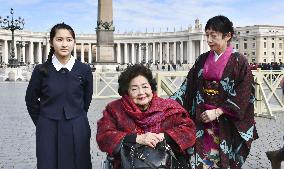 Atomic bomb survivor Setsuko Thurlow at the Vatican
