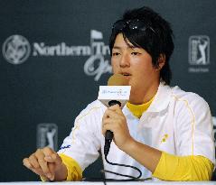 Teenage golfer Ishikawa speaks to reporters about his PGA debut