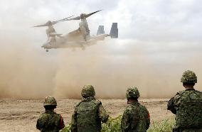 Osprey aircraft join Japan-U.S. joint drill in Hokkaido