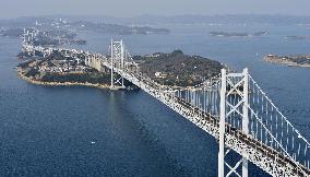 Seto Ohashi bridge in western Japan